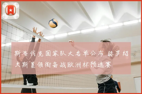 斯洛伐克国家队大名单公布 赫罗绍夫斯基领衔备战欧洲杯预选赛
